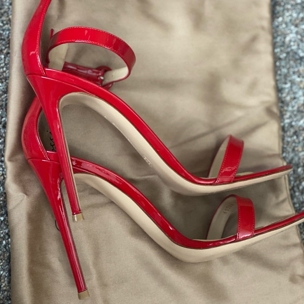 Gianvito Rossi Red Patent Leather Stiletto Sandals